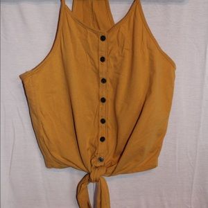 Abercrombie and Fitch Yellow Tie Top